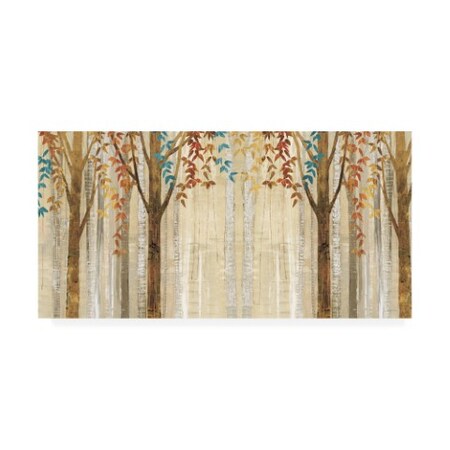 Trademark Fine Art Avery Tillmon 'Down To The Woods Autumn Teal Crop' Canvas Art, 16x32 WAP10242-C1632GG